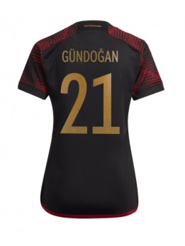 Billige Tyskland Ilkay Gundogan #21 Bortedrakt Dame VM 2022 Kortermet